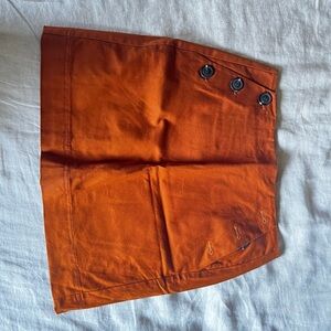Boden Rust Orange Buttoned Mini Skirt, US8 Petite